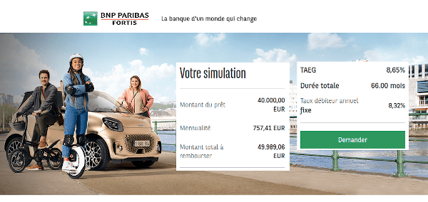 simulation rachat de credit Fortis