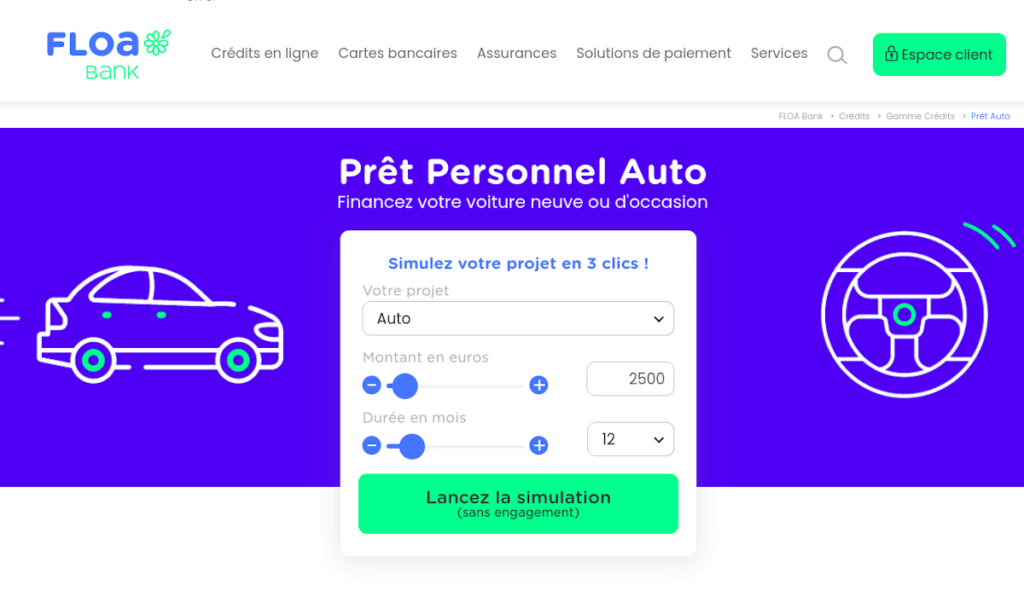prêt voiture Floa Bank